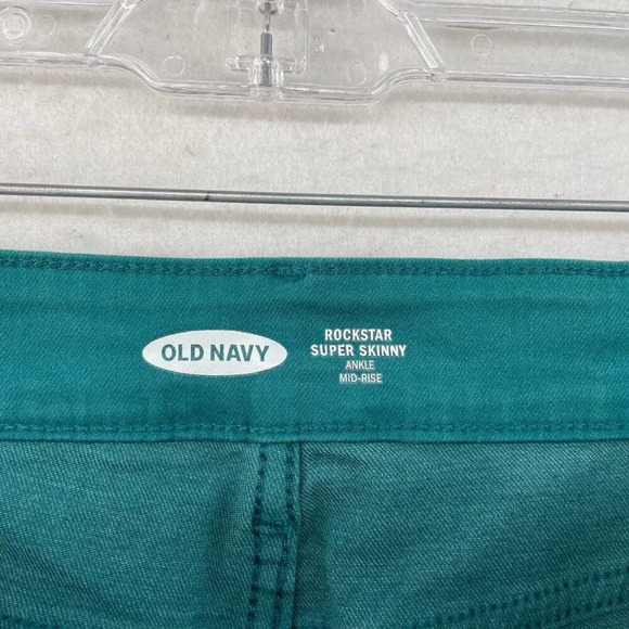 Old Navy Pants Women's Sz 12 Tattle Teal Denim Super Skinny Stretch Ankle Jeans - Picture 10 of 12